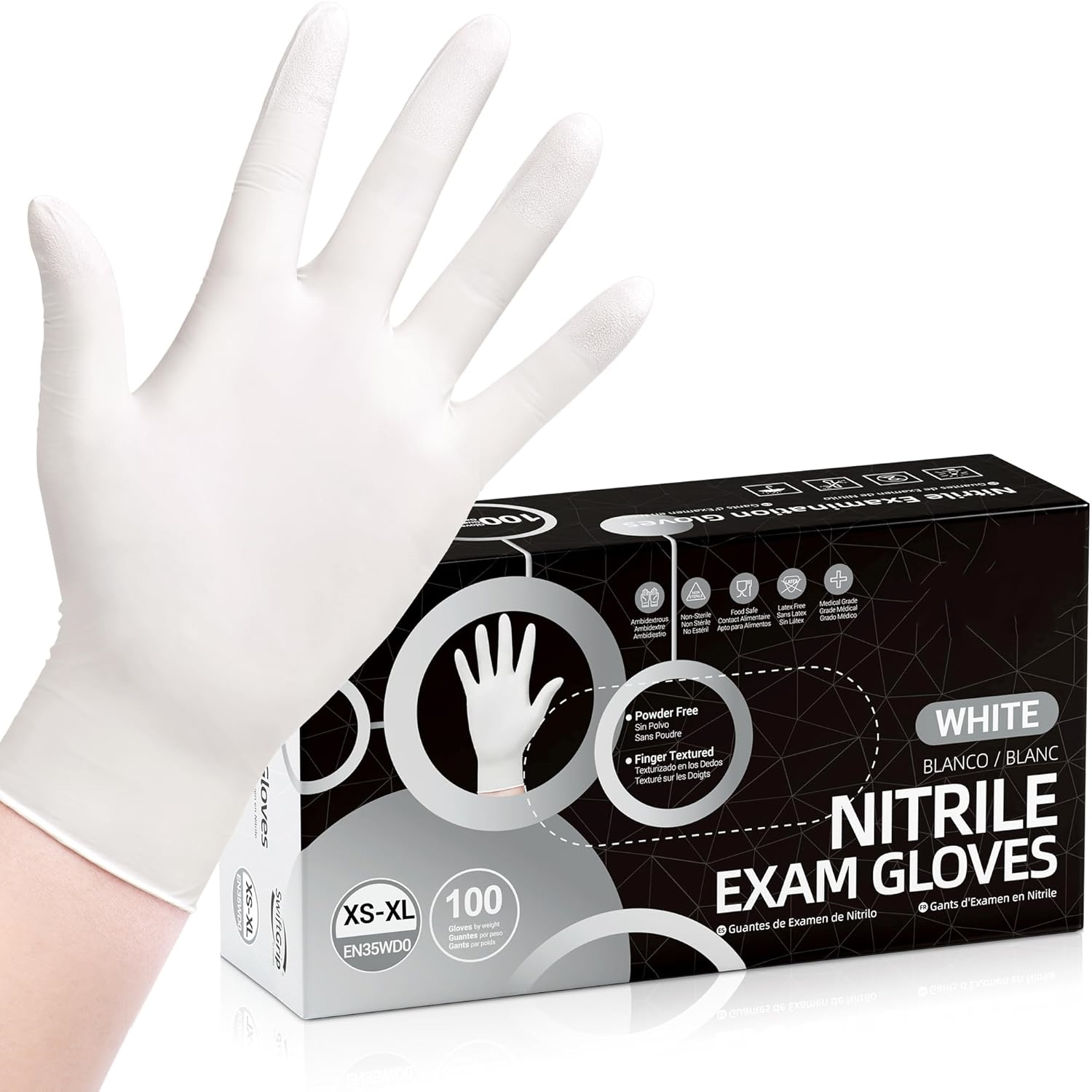 Medical Gloves - 100 Adet Tek Kullanımlık Nitril Eldiven,