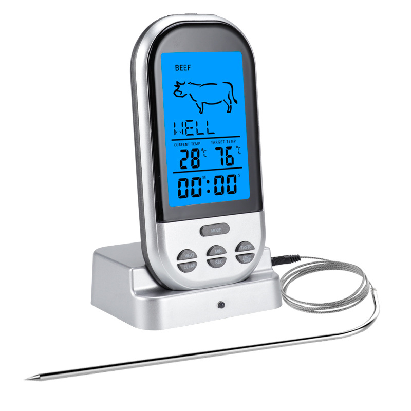 Thermometer Digital - Kablosuz Barbekü Zamanlayıcılı Termometre Mutfak Fırın