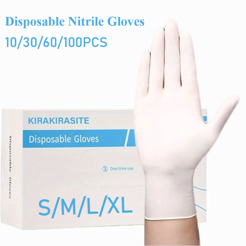 Medical Gloves - Beyaz Nitril Tek Kullanımlık Eldivenler Pudra