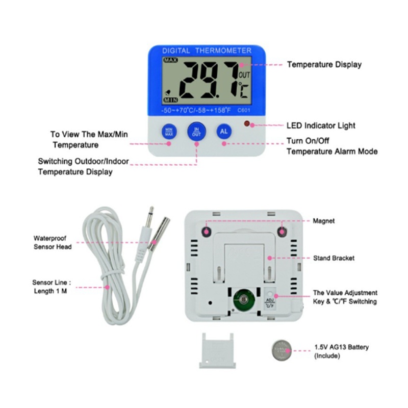 LCD Ekranlı Dijital Buzdolabı  - Thermometer Digital incelemesi ve fiyatı